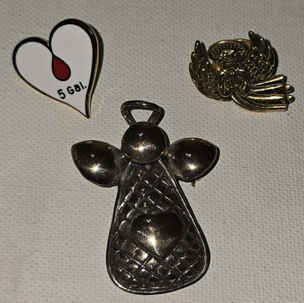 Vintage Silver and Gold Angel Pins‎ Set Lot Bundle